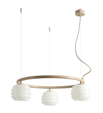 Corp de iluminat suspendat Puff Ring 63 cm 3xE27 - Bej