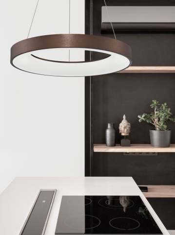 Corp de iluminat suspendat Rando Thin Brushed Coffee Ø60 x H 120 cm