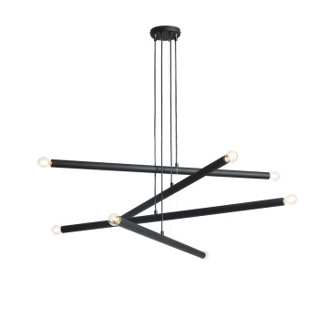 Corp de iluminat suspendat Tubo 8xE14 - Negru