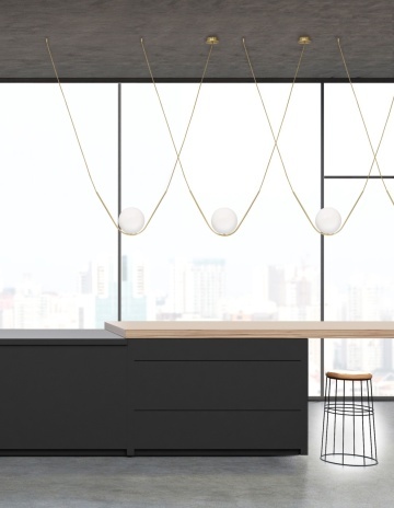 Corp de iluminat suspendat Vitton Alb / Brass 150 x 20 x 120 cm