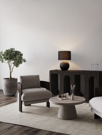 Lampa de masa Ever Negru Ø40 x H 59 cm