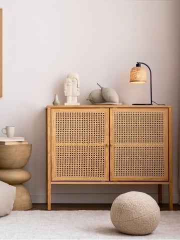 Lampa de masa Intra Negru / Natural Ø20 x H 41 cm