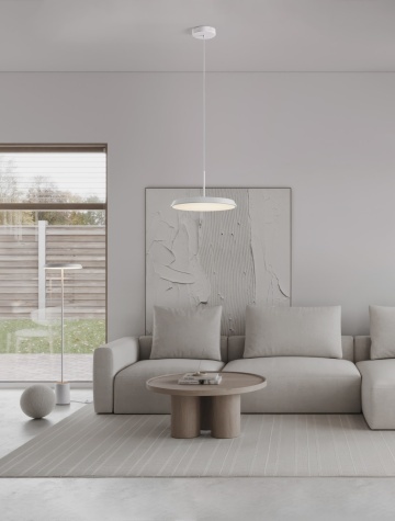 Lampadar Ophelia Alb / Veneer Ø40 x H 135 cm
