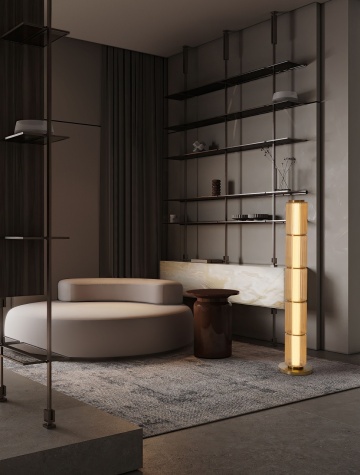 Lampadar Vesper Chihlimbar / Auriu Ø28 x H 148,5 cm