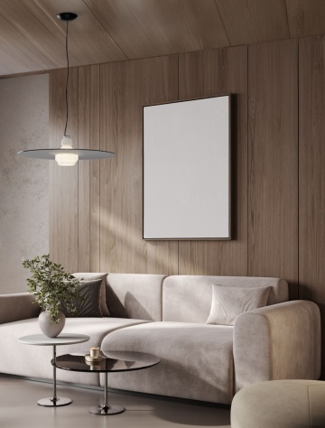 Pendul Lora Smokey, Milky / Negru Ø60 x H 180 cm