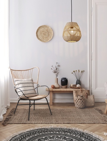 Pendul Marlo Natural / Negru Ø27 x H 180 cm