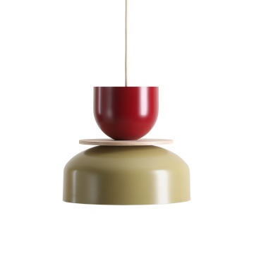 Pendul Uto 30 cm 1xE27 - Roșu vin + Fistic