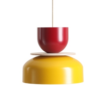Pendul Uto 30 cm 1xE27 - Roșu vin + Muștar