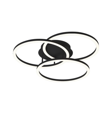 Plafonieră 3 lumini sand Livia - Negru / Beige