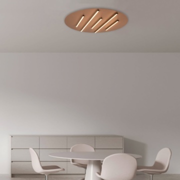 Plafonieră Linea Acustica LED 3000K - Negru mat, Roșu