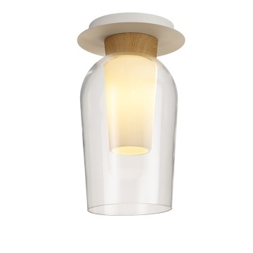 Plafoniera Nora Ø 20 cm - Alb/ Lemn