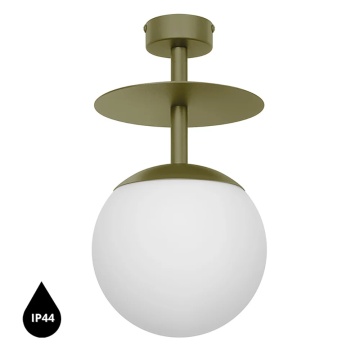 Plafonieră PLAAT B olive green / with IP44, verde