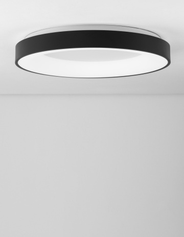 Plafoniera Rando Thin Negru Ø60 x H 9 cm