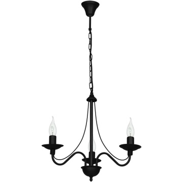 Candelabru Róża 50 cm 3xE14 - Negru