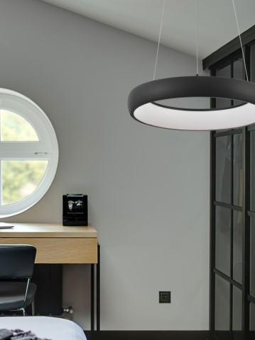 Corp de iluminat suspendat Albi Negru Ø40 x H 120 cm