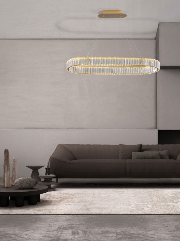 Corp de iluminat suspendat Aurelia Auriu 92 x 37 x 150 cm