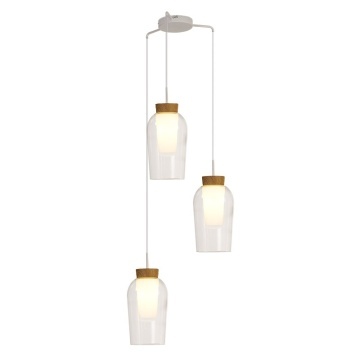 Corp de iluminat suspendat Nora Ø 53,4 cm - Alb/ Lemn