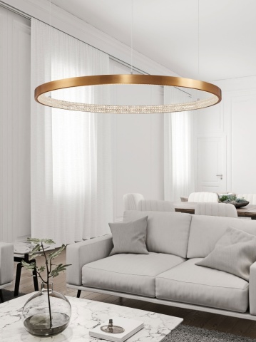 Corp de iluminat suspendat Preston Alama antichizata Ø110 x H 120 cm
