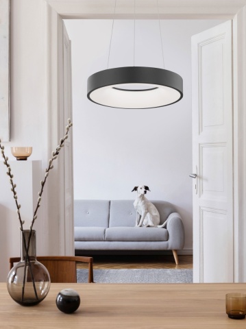 Corp de iluminat suspendat Rando Thin Negru Ø38 x H 120 cm