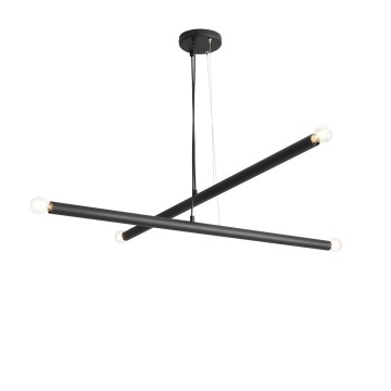 Corp de iluminat suspendat Tubo 4xE14 - Negru