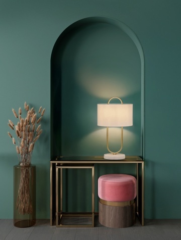 Lampa de masa Milena Auriu / Alb Ø33 x H 58 cm