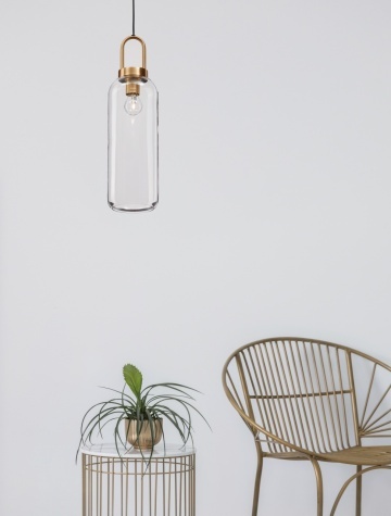 Pendul Irvine Transparent / Auriu Ø15,5 x H 255 cm