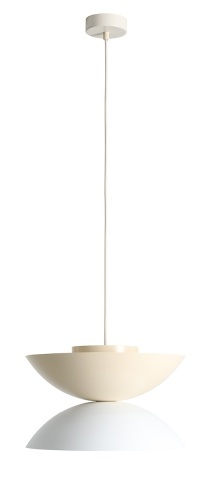Pendul Otti 37 cm 1xE27 - Alb lucios + Crem deschis + Crem