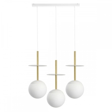 Pendul PLAAT A 3L white triple with brass, alb / auriu