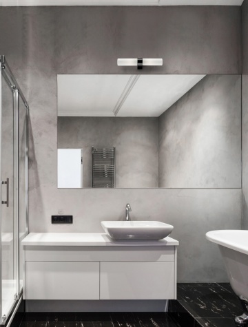 Aplica perete pentru baie Corb Negru / Alb / Opal 5 x 6,5 x 40 cm