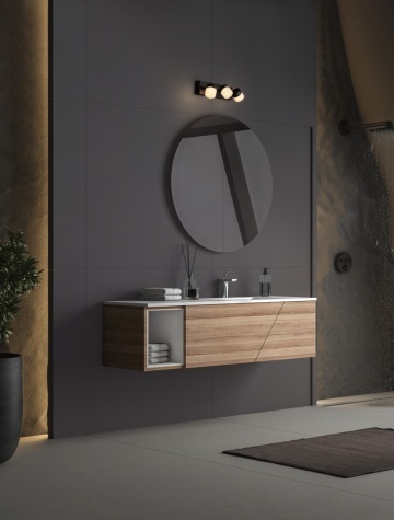 Aplica perete pentru baie Teko Negru 38,5 x 11,5 x 7,5 cm