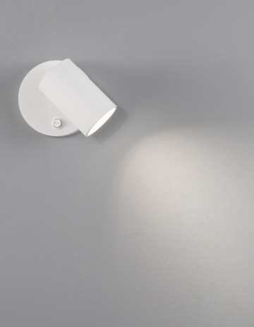 Aplica perete pentru pat Net Alb Ø5,7 x H 10,5 cm