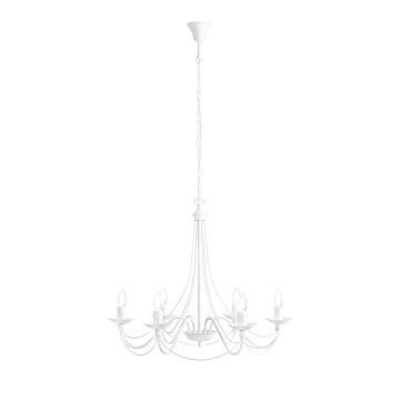 Candelabru Róża 65 cm 6xE14 - Alb