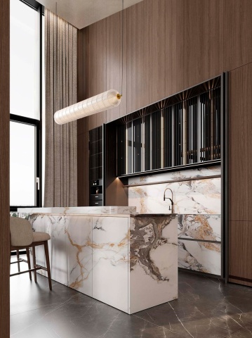 Corp de iluminat suspendat Klelia Auriu 97 x 15 x 120 cm