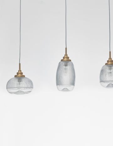 Corp de iluminat suspendat Mond Transparent / Auriu 76,5 x 18 x 120 cm