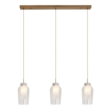 Corp de iluminat suspendat Nora L 108 cm, A 18 cm - Auriu/Alb