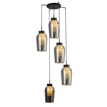 Corp de iluminat suspendat Nora Ø 63,3 cm - Negru/Marmol