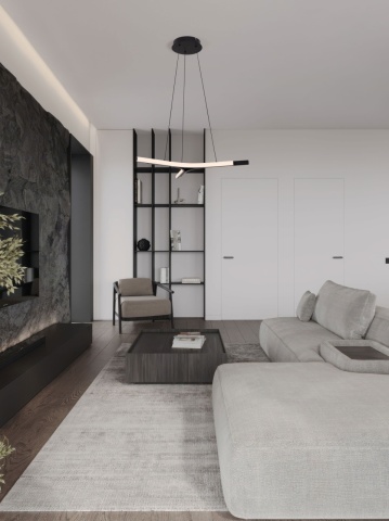 Corp de iluminat suspendat Nue Negru Ø70 x H 120 cm
