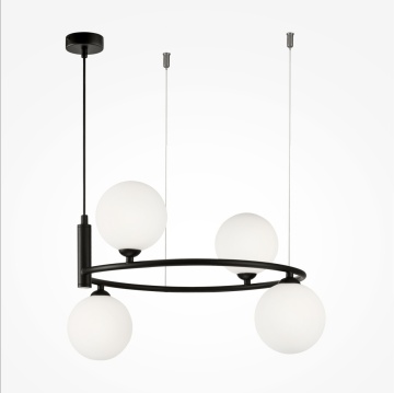 Corp de iluminat suspendat Ring L 39 x l 43.5 cm G9 - Negru