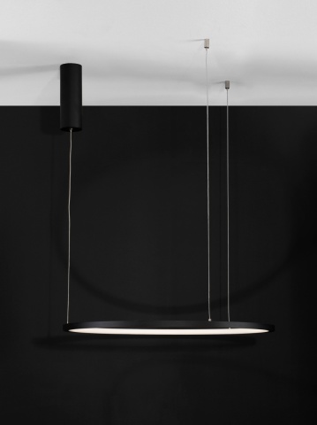 Corp de iluminat suspendat Tarquin Negru Ø60 x H 200 cm