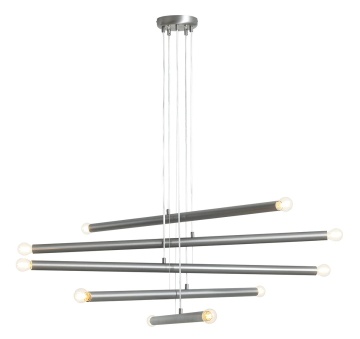 Corp de iluminat suspendat Tubo 100 cm 10xE14 - Gri oțel