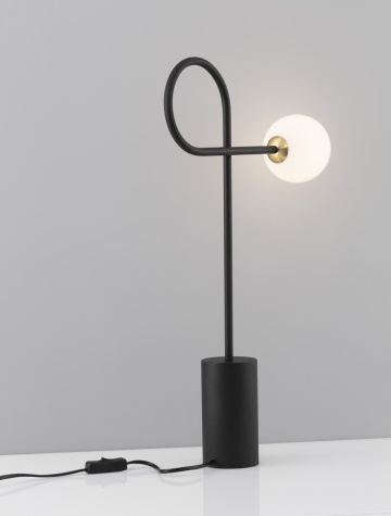Lampa de masa Dedalo Negru / Opal 34 x 10 x 64 cm