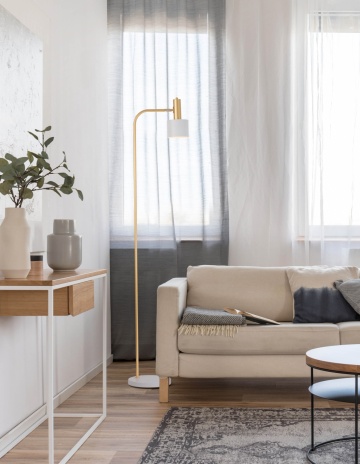 Lampadar Paz Auriu / Alb Ø25 x H 165 cm
