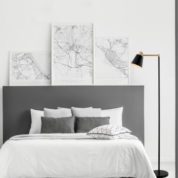 Lampadar Skagen 1xE27 - Negru mat, Gold Matt
