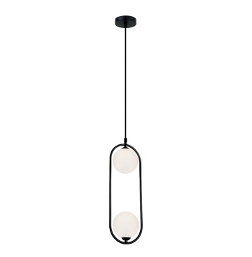 Pendul 2 lumini Fancy - Alb / Negru