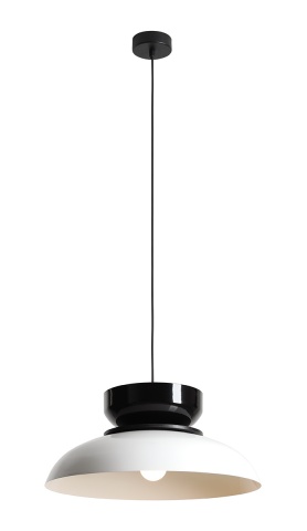 Pendul Aldo 47 cm 1xE27 - Alb lucios + Negru lucios