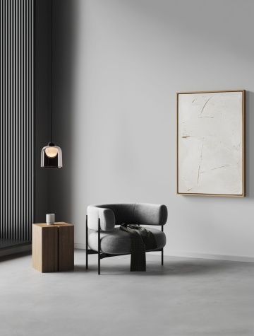 Pendul Dione Negru / Smokey Ø14 x H 200 cm