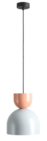 Pendul Lei 27 cm 1xE27 - Gri + Coral