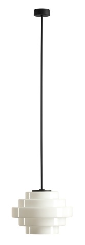 Plafonieră Filo 22 cm înălțime 105 cm 1xE27 - Alb lăptos