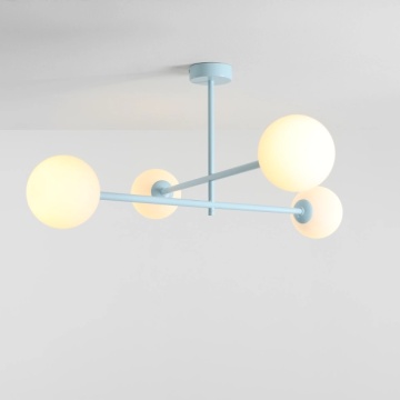 Plafoniera Pinne 4 Albastru deschis 87 cm 4xE14