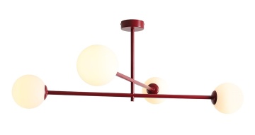 Plafoniera Pinne 4 Rosu vin 87 cm 4xE14